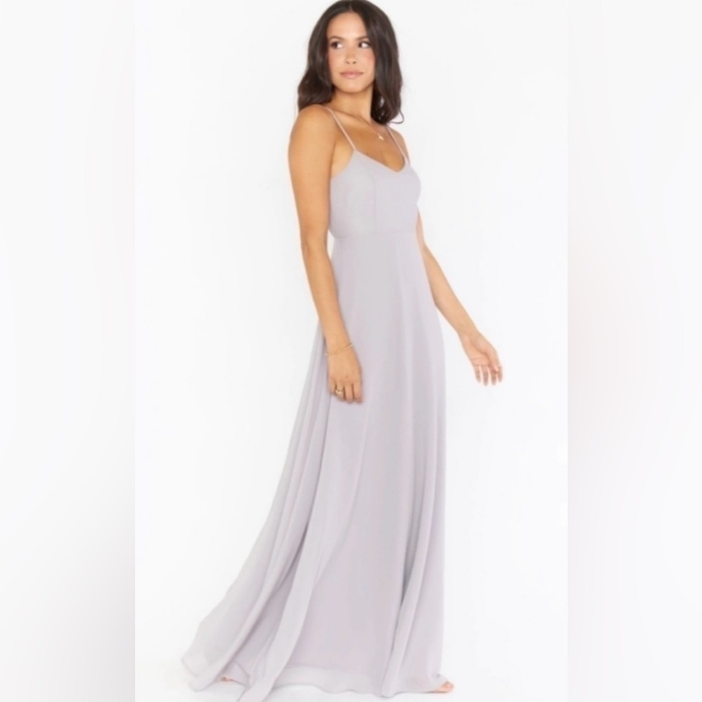 💕 SHOW ME YOUR MUMU- FAITH MAXI IN DOVE GRAY CHIFFON